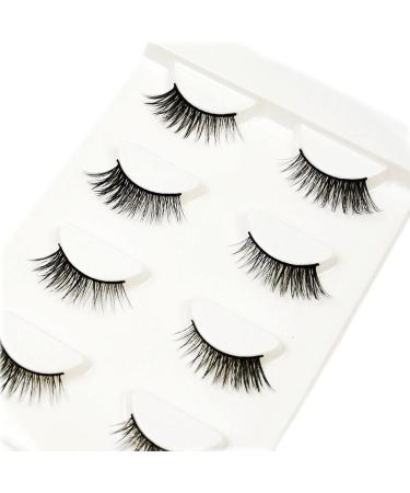 Vivis 3D Half False Corner Eyelashes Fuax Mink Wispy Natural Black Fake Cat Eye Soft Clear Band Volume Lashes 5 Pairs - 302 - Buy Online on GoSupps.com