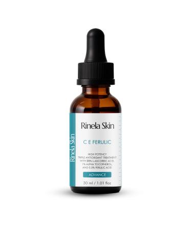Rinela Skin C E ferulic serum Advanced Antioxidant Formula 20% L-Ascorbic Acid 1.01 fl oz