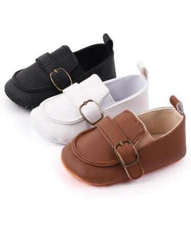 MASOCIO Baby Boys Moccasin Shoes | Soft Sole Anti-Slip Flats for Infant First Walking | 0-6 Months (White) - Buy Online on GoSupps.com