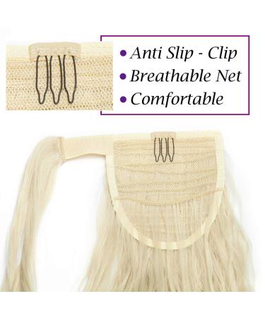 Ponytail Extensions - Clip-In Corn Wave Hair Parts | Cheap Real Hair 20 (50cm) 90g #BleichBlonde & #Blonde-1 - Buy Online on GoSupps.com