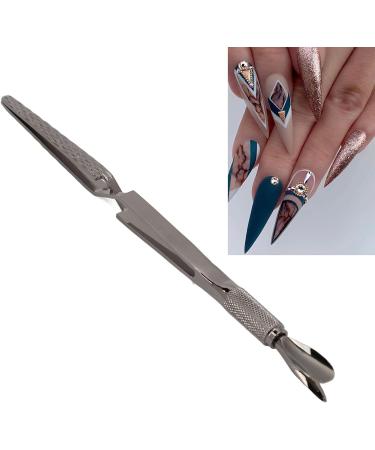 Nail Shaping Tweezers Double End Portable Nail Cuticle Pusher Stylish Look for Home (Ruthenium Black) - Buy Online on GoSupps.com