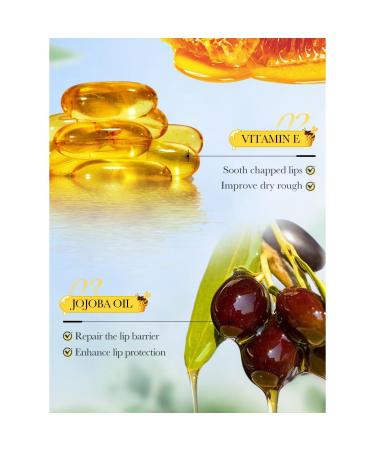 2PCs Set Vitamin E Honey Lip Mask Moisturizing Hydrating Lip Balm Relieve Dry & Chapped Lips Deeply Nourish Moisturize Lip Skin 13g*2 - Buy Online on GoSupps.com