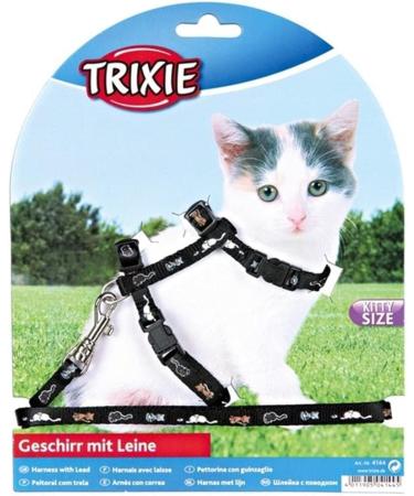 Trixie 4144 Kitten Harness with Leash - Adjustable Nylon 21-33 cm Assorted Colors - Comfortable & Safe Pet Gear - Buy Online on GoSupps.com