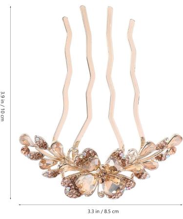 Beaupretty Hair Side Comb Rhinestone Hairpin Girls Hair Comb Clip 4-prong Hairpin Wedding Hair Accessory - Buy Online on GoSupps.com