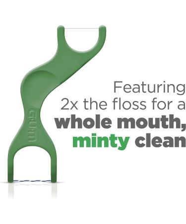 Gum Dual Technique Flosser Picks Complete Whole Mouth Clean Front and Back Reach with Twisted Plaque-Grabbing Floss Fresh Mint Flavour Forest Green 4 Bags X 50ct (200 Flossers) Dual Technique 50 Count (Pack of 4) - Buy Online on GoSupps.com