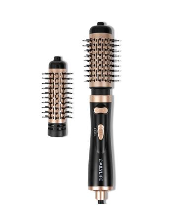DAILYLIFE Rotating Hair Dryer Brush Professional Blow Dryer Brush with 2 Brushes (2" & 1.5") Ionic Hair Dryer Brush and Volumizer in One