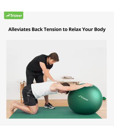 Trideer Exercise Ball for Physical Therapy and Fitness - Green, L (23-26 inches) - Swiss Ball for Rehab, Core Strength, Yoga, Balance, and Flexibility - Buy Online on GoSupps.com