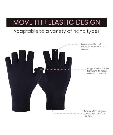 UV Gloves for Gel Nails - Fingerless Anti-UV Protection 2-Pack for Nail Art & Dryers - Buy Online on GoSupps.com