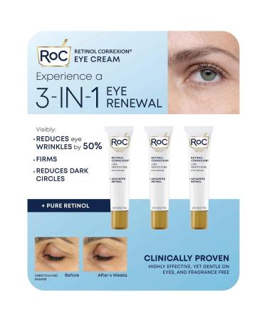 Eye See RoC Line Smoothing Eye Cream 0.6 Fluid Ounce (Pack of 3)