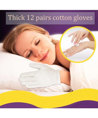 Yesland 12 Pairs Dry Hand Healing Moisturizing Gloves - Extra Thick Cotton Eczema Lotion Gloves - SPA Inspection Gloves for Men and Women - Buy Online on GoSupps.com