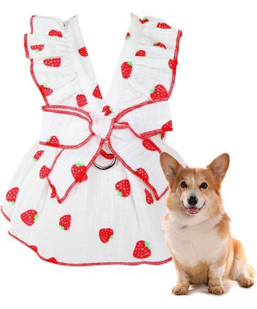 Shenrongtong Small Dog Dresses for Girls | Adorable Strawberry Print Puppy Clothing | Pet Rock Litter Dresses XS - Buy Online on GoSupps.com