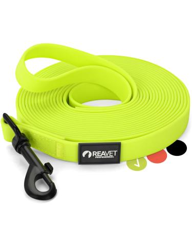 Reavet drag line for dogs 10 meters neon yellow i robust & waterproof dog leash long i practice leash with padded handle training line running line for large & small dogs 10 meters neon yellow - Buy Online on GoSupps.com