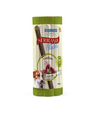Mediterranean Serrano Sticks Lamb Semi-moist 16 individual pieces of 12 g Each Total weight 192 g.