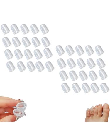 Silicone Anti-Friction Toe Protector Clear Silicone Anti-Friction Toe Protector Toe Sleeves Little Toe Protectors Caps Guards for Men Women (40pcs)