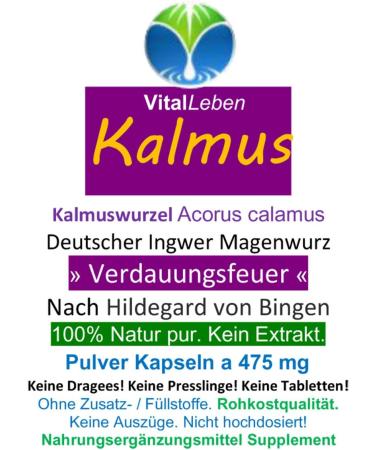 Buy Kalmus Root Powder Capsules for Digestive Health | Ayurvedic & Hildegard von Bingen Formula | 120 Natural Capsules - Improve Metabolism & Digestion - Buy Online on GoSupps.com
