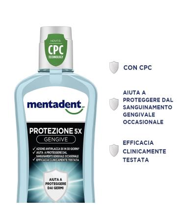 Mentadent Mouthwash 5x Gum Protection with CPC - 6 x 400ml for Occasional Bleeding Gums - International Shipping Available - Buy Online on GoSupps.com
