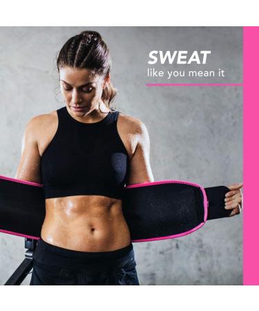 Sports Research Sweet Sweat Waist Trimmer - Medium Black & Pink Belt | Enhance Workouts - Buy Online on GoSupps.com