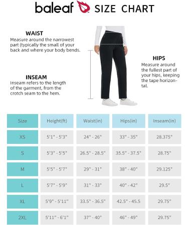 Baleaf Women's Stretch Straight Leg Golf Pants with Zipper Pockets - Black, Large - Buy Online on GoSupps.com