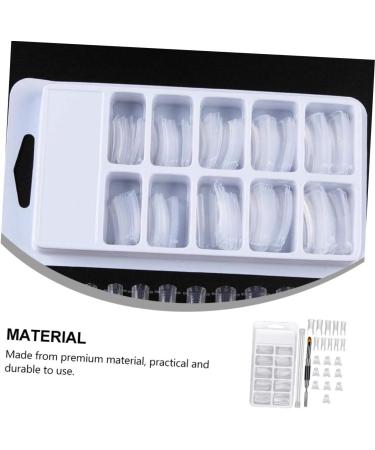 Beatifufu 1 Set Nail Set Clear Nail Forms Manicure Nail Art Tool Nails Kits Acrylic Nail Forms Nail Gel Nail Mold Professional Nail Clips Crystal Extend Stainless Steel and Nylon Fiber White - Buy Online on GoSupps.com