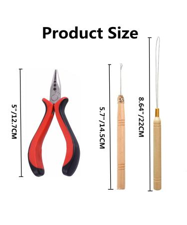 Hair Extension Tool Kit with Pliers, Pulling Hook, Beads Device, Comb, and Clips - 3Pcs Alligator Clips Included - Buy Online on GoSupps.com