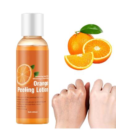 Korean Orange Peeling Lotion Orange Body Peeling Lotion Immediate Whitening Peel Peeling Gel Dead Skin Remover Face and Body Exfoliator (1 Bottle)