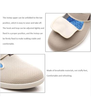 LEEWE Diabetic Shoes for Men Women - Adjustable, Orthopedic House Shoes for Swollen Feet - Gray, Size 45 - Buy Online on GoSupps.com
