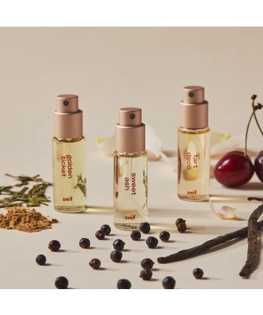 Snif Mini Bundle Perfume Sweet Ash Tart Deco Golden Ticket Cologne for Men and Women Long Lasting Fine Fragrance Non-Toxic 3 pack Tart Deco Sweet Ash Golden Ticket - Buy Online on GoSupps.com