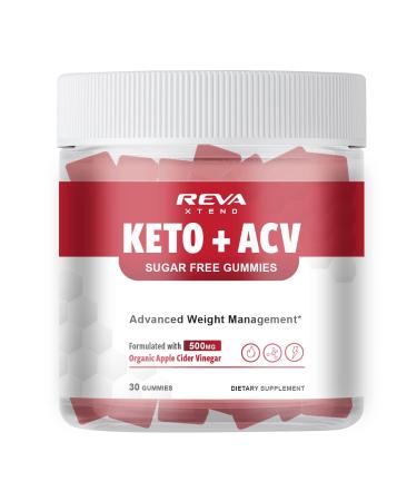 Reva Xtend Keto Apple Cider Vinegar Gummies - Promotes Overall Wellness & Energy Levels Gluten Free Non-GMO (30-Day Supply)