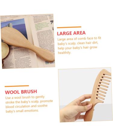 GAFOKI 2pcs Wool Wooden Kids Bath Set | Baby Hair Brush and Comb | Toddler Beech Brush | Newborn Baby Care Essentials - Buy Online on GoSupps.com