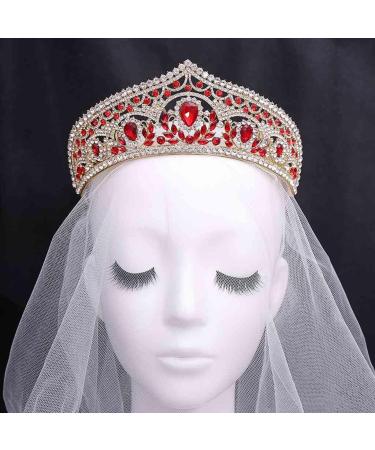 Baroque Queen Tiaras Crown Rhinestone Gold Wedding Birthday Party Hair Accessory - Buy Online on GoSupps.com