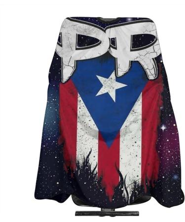 Puerto Rico Flag Barber Cape - Galaxy Design Waterproof Haircut Apron for Stylists | 55x66 Hairdresser Styling Cape - Buy Online on GoSupps.com
