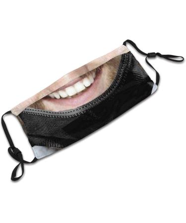 Xcngg Funny Smiling Mouth Mustache Face Mask - Reusable Cloth Mask with Filter Bag | Washable Bandana & Hood - 2 Filters Included - Buy Online on GoSupps.com