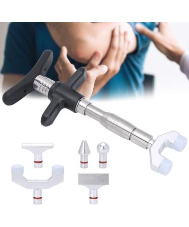 Chiropractic Adjustment Tool - 6 Head Manual Vertebral Massager for Scoliosis & Thorax Correction (Silver) - Buy Online on GoSupps.com