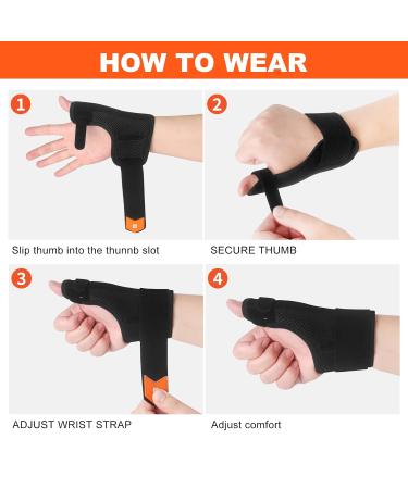 Wrist & Thumb Brace - Compression Splint for Arthritis Tendonitis & Trigger Finger - Right/Left Hand Support - Buy Online on GoSupps.com