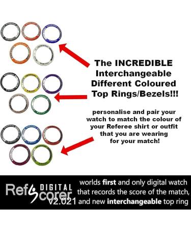 RefStuff RefScorer Digital New v2.021 Soccer Referee Watch with Interchangeable Top Rings - Record Game Score with Ease! (Pack of 5 Sold Separately) - Buy Online on GoSupps.com