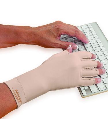Norco Therapeutic Compression Edema Glove Indications - Swelling and Arthritis Pain for Women and Men. Fingerless. Soft Stretchy Fabric for Warmth. Outside Seams for Comfort. Sold as Right or Left.