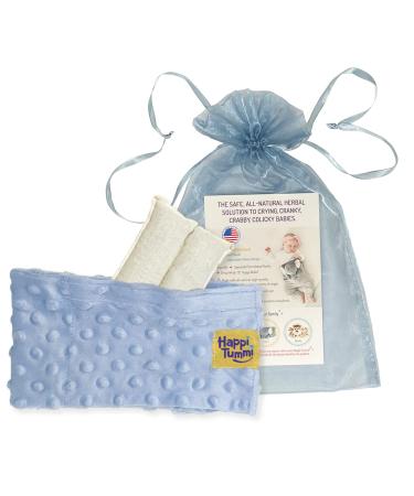 Happi Tummi Colic and Gas Relief for Babies and Infants- Heated Belly Wrap for Newborns - Aromatherapy Wrap for Upset Tummy and Constipation Blue