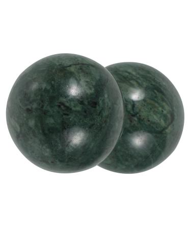 Tovinanna 2st Jade-fitness handball Chinese handmade balls Marble-baoding balls acupressure handball silent jade balls Chinese baoding balls health prevention older afghanistan 4.00x4.00cm green