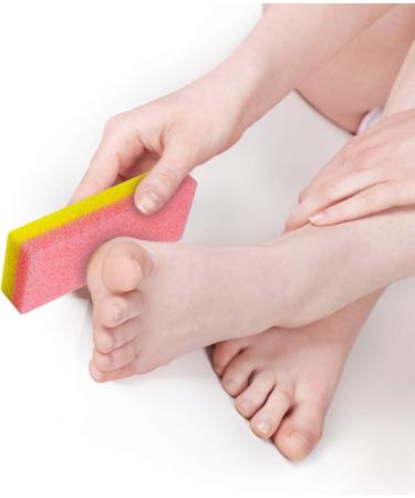 Pedicure Foot Pumice Stone Set for Heavy Callused Feet - 2 Glass Stones & 2 Scrubber Sponges for Dead Skin Removal - Buy Online on GoSupps.com