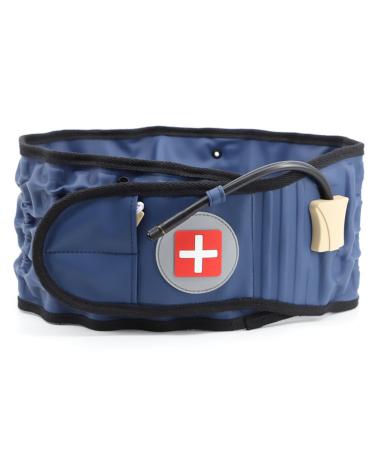 Cusma decompression back belt inflatable spinal hip belt lumbar traction device for men and women suitable for waist size 29 49 inches blue blue blue