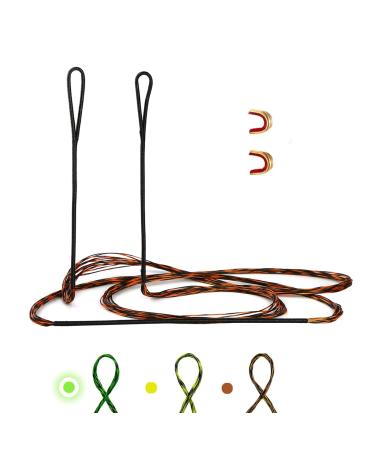 Deerseeker Dacron Bow String Set with 2 Nocking Points 12, 14, 16 Strands for Recurve Bow Traditional Longbow Hunting Replacement Bowstrings 48-70 inches AMO 48"(actual length 44") 12 Strands BrownB