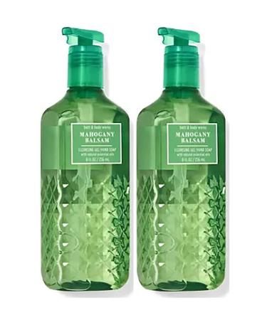 Bath & Body Works Deep Cleansing Gel Hand Soap 2 Pack 8 oz. (Mahogany Balsam) Mahogany Balsam 8 Fl Oz (Pack of 2)