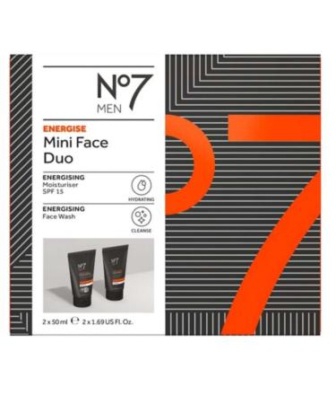 No7 Men Energising Face Duo Moisturiser 50 + Face Wash 50ml Gift Set