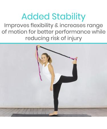 Vive Stretch Strap - Leg Stretch Band for Flexibility - Yoga, Pilates & Rehab Belt with Workout Guide - Teal - Buy Online on GoSupps.com