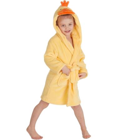 Bamu Baby Town Unisex Bathrobe for Boys & Girls - Soft Plush Fleece with Hood Sizes 6-24 Months & 2-6 Years Duck Yellow for 18-24 Months - Buy Online on GoSupps.com