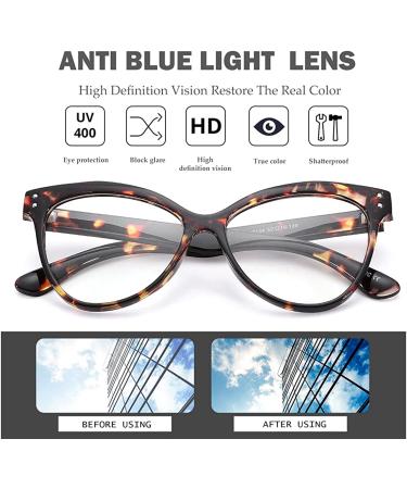 Bifocal Cateye Blue Light Blocking Glasses for Women | 2.0x Magnification | Retro Leopard Design - Buy Online on GoSupps.com