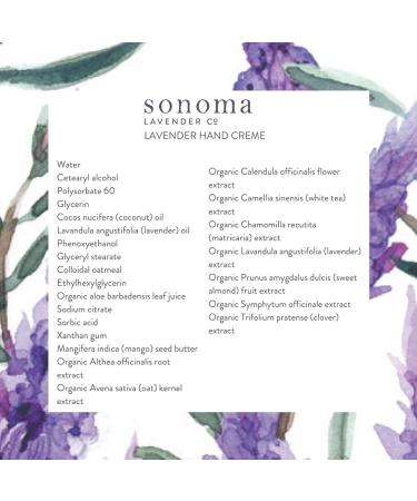 Sonoma Lavender Luxury Hand Cr me - Deep Moisturizing Treatment for Dry Skin - 8 oz - Buy Online on GoSupps.com