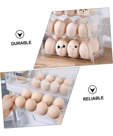 1pc Box Transparent Egg Lattice Eggs Stackable Egg Frame Egg Storage Holder Refrigerator re-usable - Buy Online on GoSupps.com