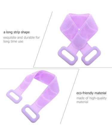 ARTIBETTER Silicone Exfoliating Back Scrubber with Long Handle - Bath Massage Towel for Deep Cleaning and Skin Exfoliation (Violet) - Buy Online on GoSupps.com