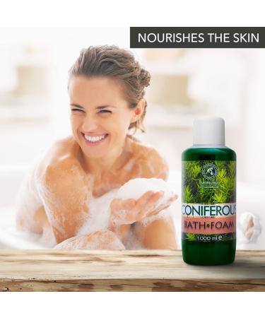 Coniferous Bath Foam - 1000ml Bubble Bath with Swiss Pine Oil | Relaxing Aromatherapy for Good Sleep & Body Care - Buy Online on GoSupps.com